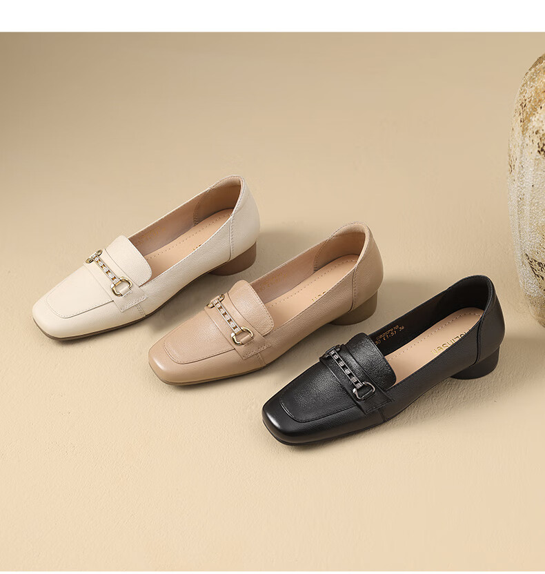 MULINSEN Women's Commuter Versatile Loafers Slip-On Mom Shoes Beige Size 40 28