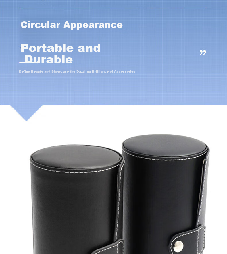 DUOJINJIANG Handmade Leather Rolex Watch Winder with 4 Watch Slots, Portable Travel Case, Collectible Box 6