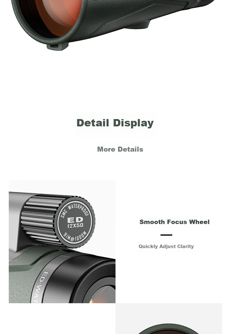 Leaysoo Eagle Eye 12X56ED Large Eyepiece Wide-Angle High-Definition High-Magnification Nitrogen-Filled Waterproof Monocular Telescope for Outdoor Concerts 19