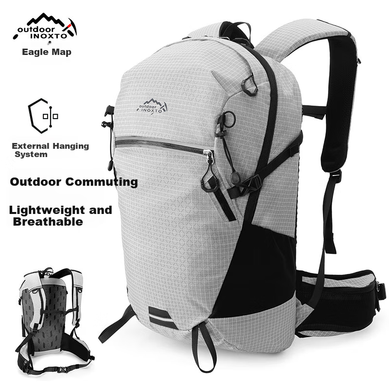 INOXTO Eagle Outdoor Hiking Backpack for Men And Women, 22L Lightweight Mountaineering Travel Commuter Rucksack 8111 Gray