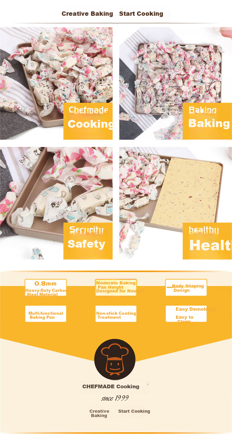 Xuechu 12-Inch Nougat Baking Tray, Rectangular Cake Pan for Mooncakes, Bread, Cookies, Shortbread, Egg Yolk Pastry, And Egg Tarts Mold 8