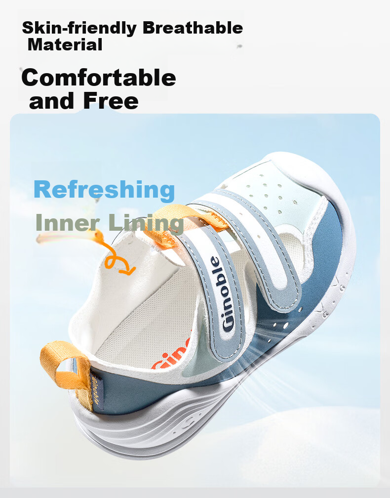 Ginoble Toddler Shoes for 8-18 Months, Sandals for Summer, Breathable Pre-Walking Shoes for Boys And Girls, GB2193 Brow 7