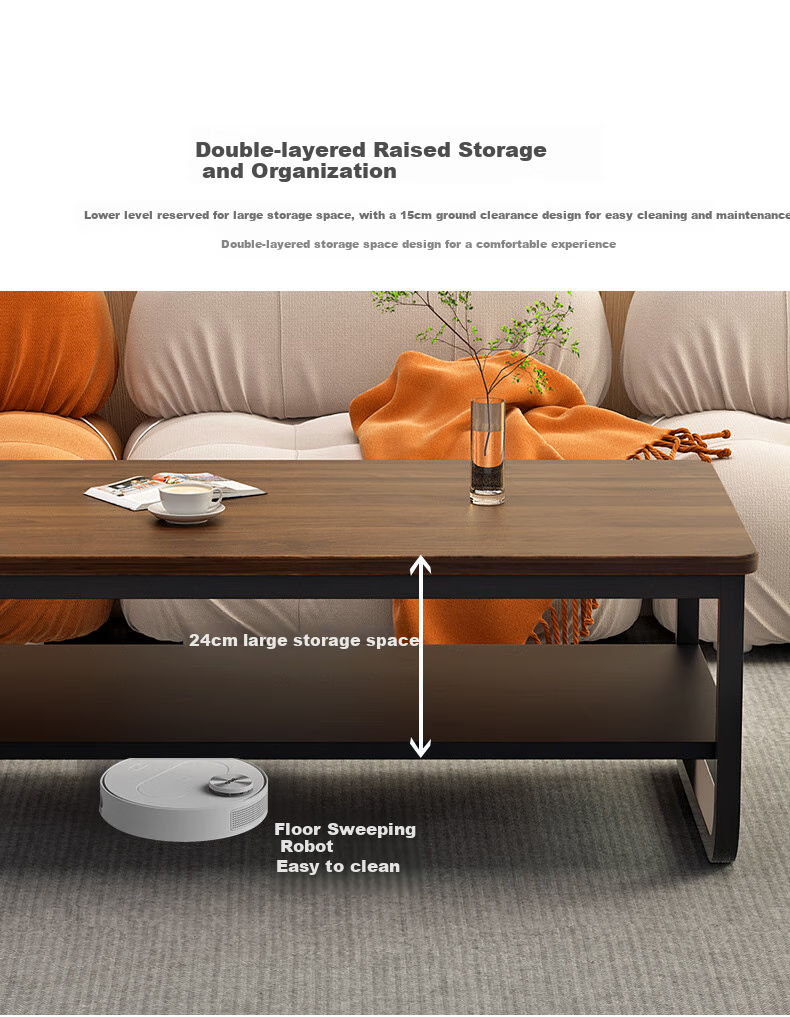 Fanshe Coffee Table for Small Apartments, Modern Minimalist Living Room Coffee Table, Office Tea Table, Simple Wooden Sofa Side Table 10