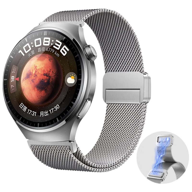 Watchbond Compatible with Huawei Watch GT7 Strap, Suitable for Watch6/6Pro/GT6/5/4/3/Watch5/GT7Pro/6Pro Milan Upgraded Magnetic Buds2 Metal Sports Band