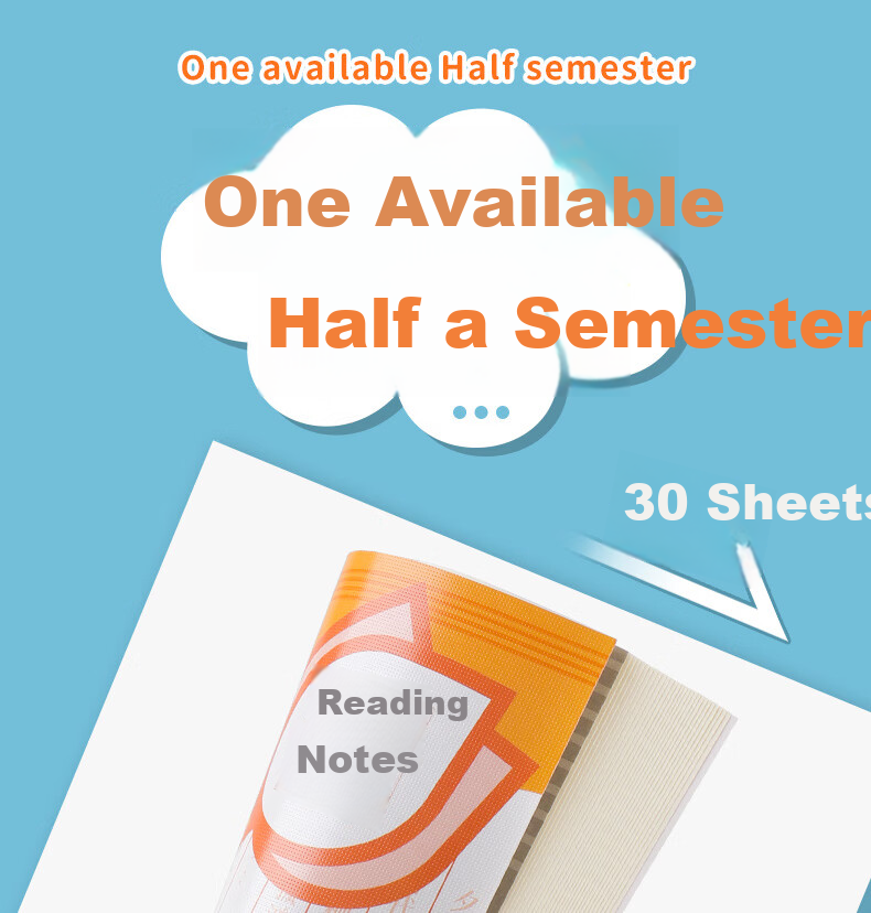 DiLe A5 Reading Notebook, Quote Book for Elementary School Students, Specialized for Reading Notes And Extracts, 30 Sheets for Collecting Good Words And Sentences, Reading Notes (Pack of 5), CXA5030B212 5