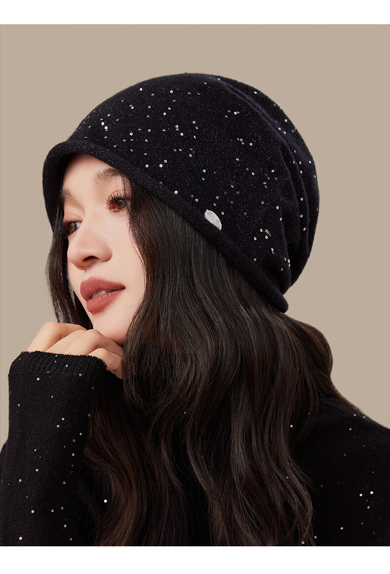 CACUSS Women's Spring Autumn Slouchy Thin Knit Beanie Large Head Circumference Woolen Hat Fashion Pullover Hat Gray 10