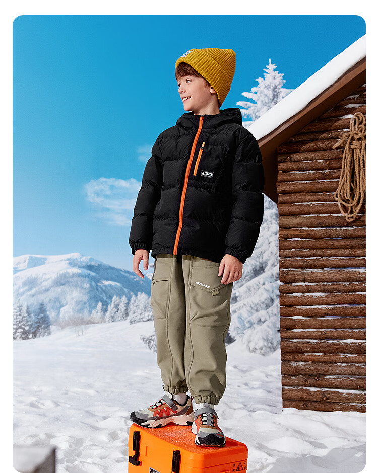 BALABALA Kids Down Jacket Boys Girls 2025 New Winter Outdoor Windproof Warm Coat Trendy Outerwear 3