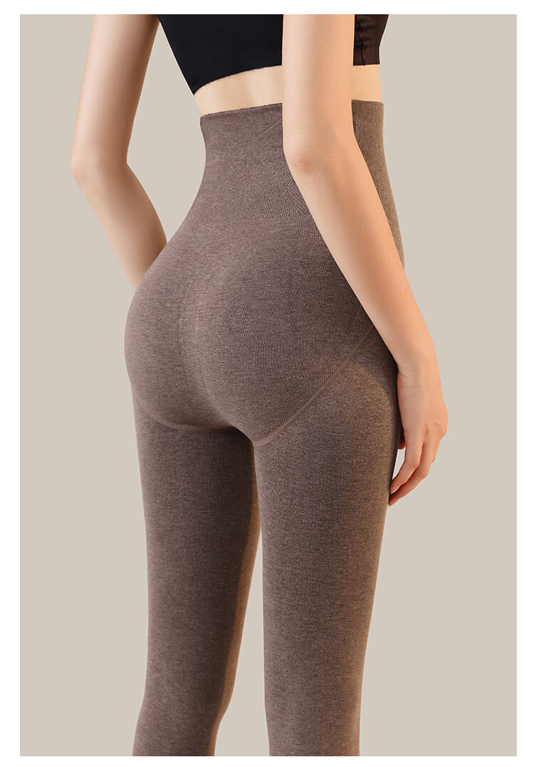 GRACEWELL Women's High-Waist Herringbone Shaping Seamless Thermal Leggings Fleece-Lined Slimming Tights for Autumn and Winter 11