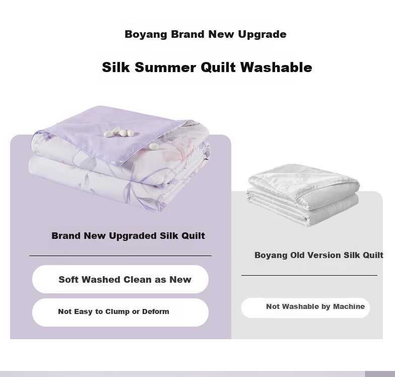 Boyang Home Textile 100% Silk Quilt Organic Class A Cooling Air-Conditioned Quilt Washable Summer Quilt Approx. 3 Jin 220*240cm 1