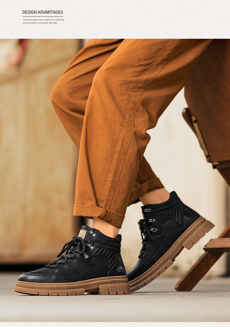 Bull Family [Zhang Ruoyun Same Style] Martin Boots Men 2026 New British Style Outdoor Wear-Resistant Work High-Top Boots 10