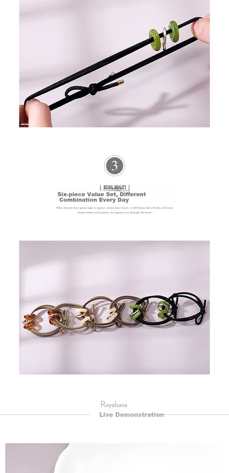 Royal Sasa Hair Accessories Design Set for Women, 6-Piece Set Including Hair Ties, Scrunchies, And Elastic Bands with Elegant Style 5