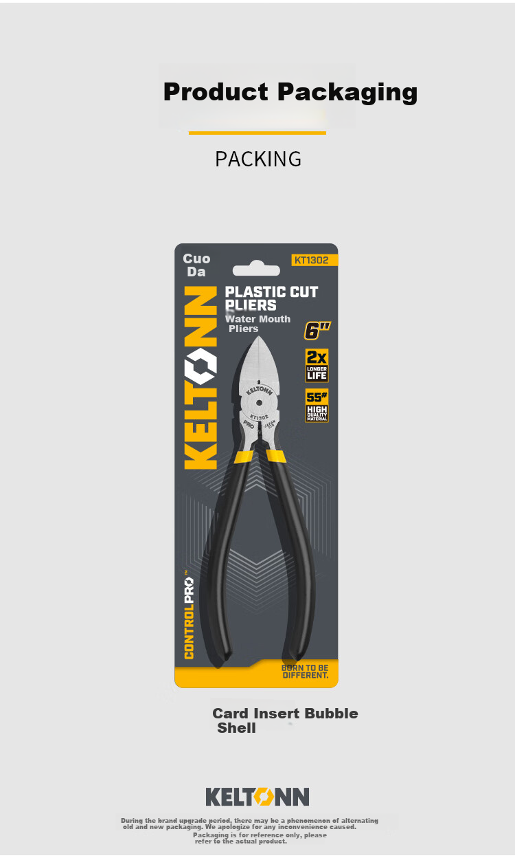 KELTONN Diagonal Cutting Pliers, 6-Inch Wire Cutters, Electrician's Pliers, Industrial-Grade Pliers, Side-Cutting Pliers, Wire Stripping Pliers for Home Use 6