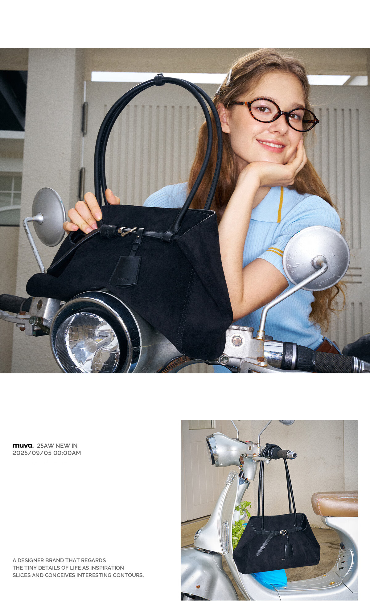 MUVA Folded Ear Large Capacity Women's Shoulder Bag New Commuter Tote Underarm Bag Caramel Brown 15