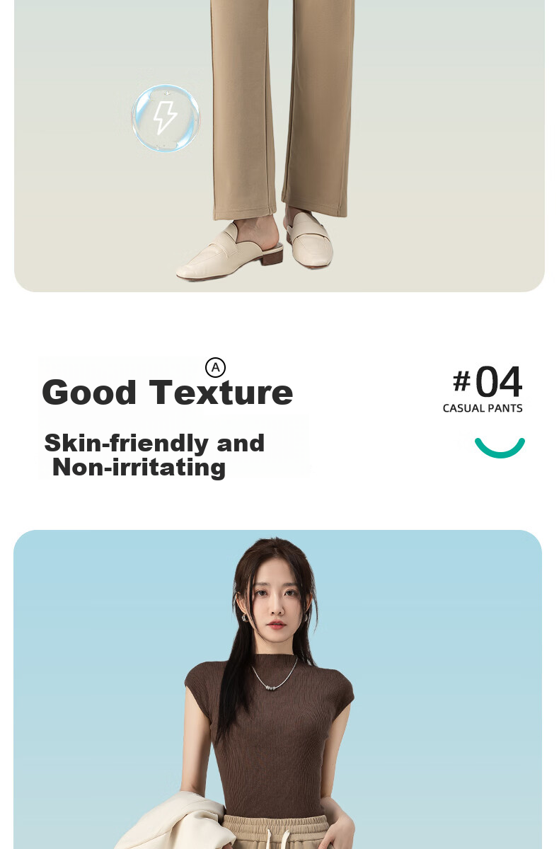 BOPRUIEY Black Slim Wide-Leg Pants for Women, 2026 Spring Style, High-Waisted Casual Slimming Draping Straight Cotton Trousers 8