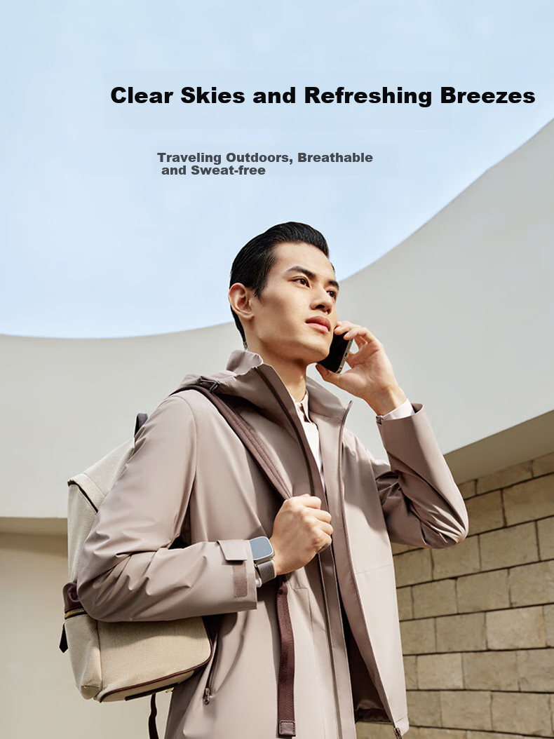Goldlion [Breathable Waterproof] Spring And Summer Men's Eco-Friendly Windproof Poncho, Outdoor Commute Jacket, 1XL 5