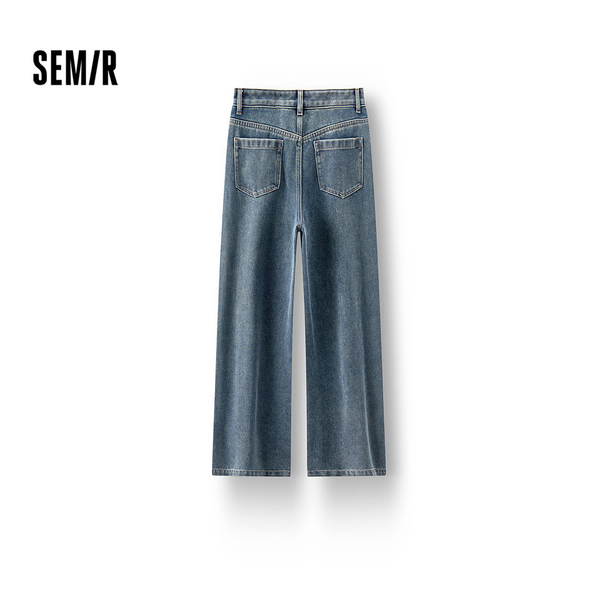 Женские джинсы Semir, зимние, утепленные флисом, модель 2025, расклешенные, удлиняющие ноги, брюки-ножницы, размер L, цвет "Джинсовый желтый грязевой краситель 80325"
