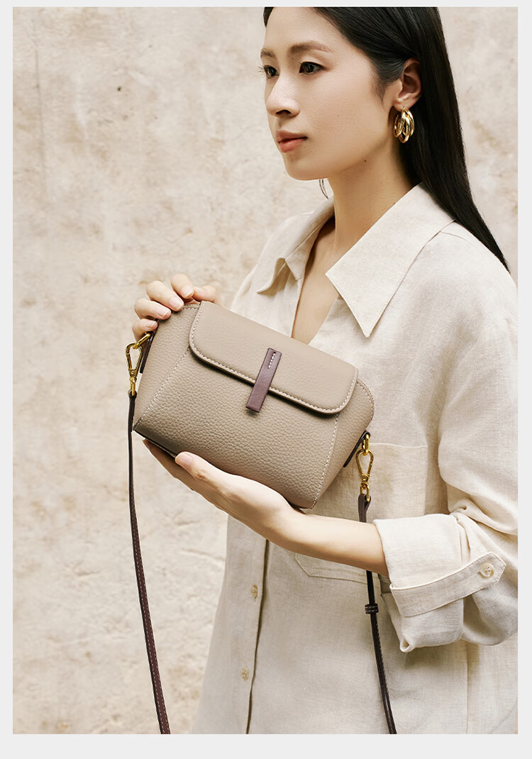 Aokang Women's Bag 2026 Trendy Cowhide Small Square Light Luxury Crossbody Shoulder Bag Birthday Gift for Girlfriend Wife 2
