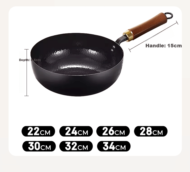 Zhangzhuangyuan Authentic Handmade Zhangqiu Large-Bellied Iron Wok, Official Flagship Store, Household Stir-Fry Pan, Non-Coated Non-Stick Wok, 28CM 13