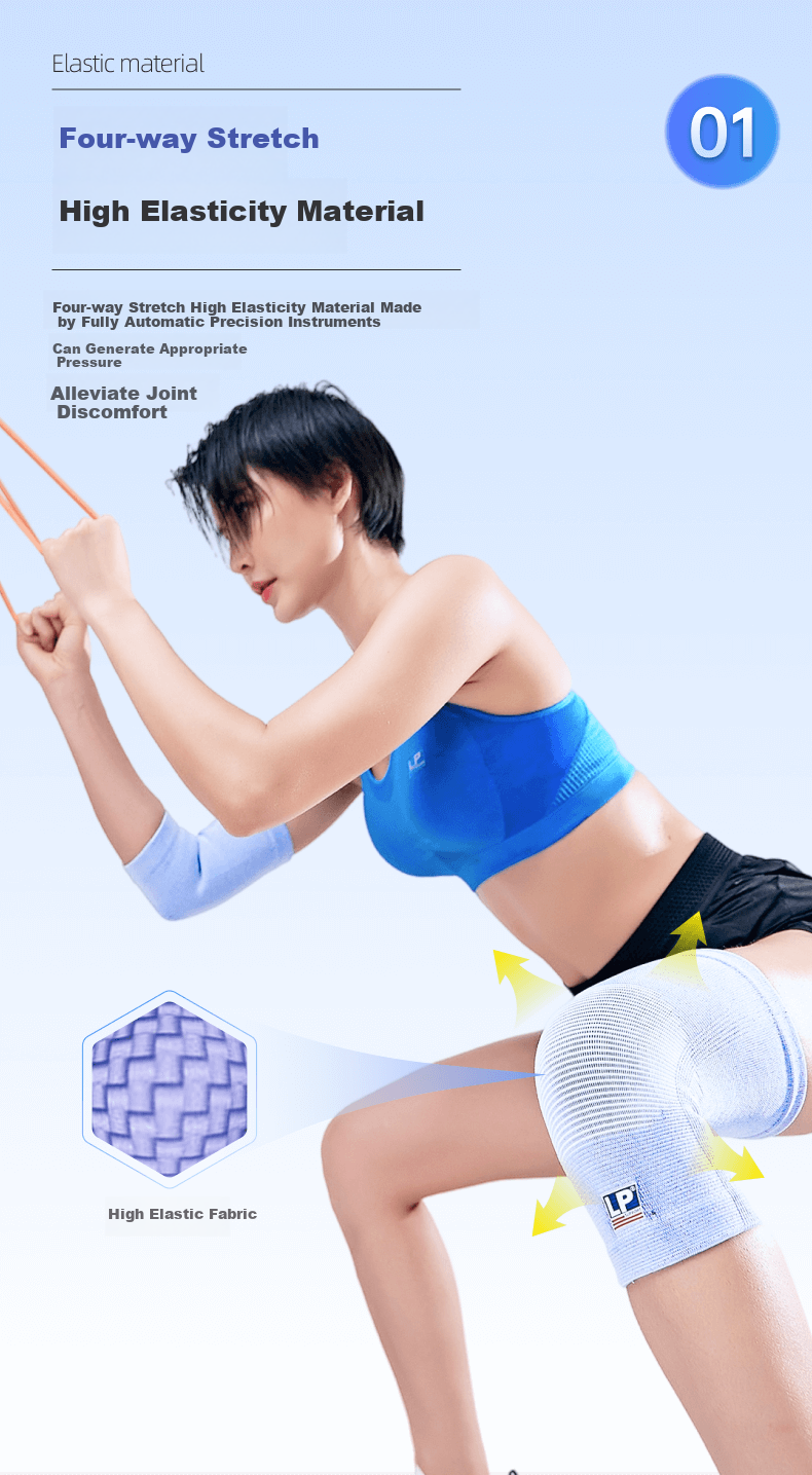 LP 961 Knitted Knee Pads, Breathable, Comfortable, Soft, Outdoor Sports Running Knee Joint Protection, Cold-Proof, Heat-Retaining Gear, Two-Piece Set, Size S 5