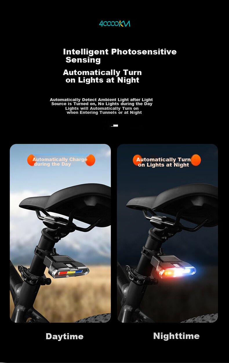 Siwangongli Mountain Bike USB Taillight, Cycling Equipment, Wireless Remote Control Turn Signal Light, Bicycle Taillight, Black 6
