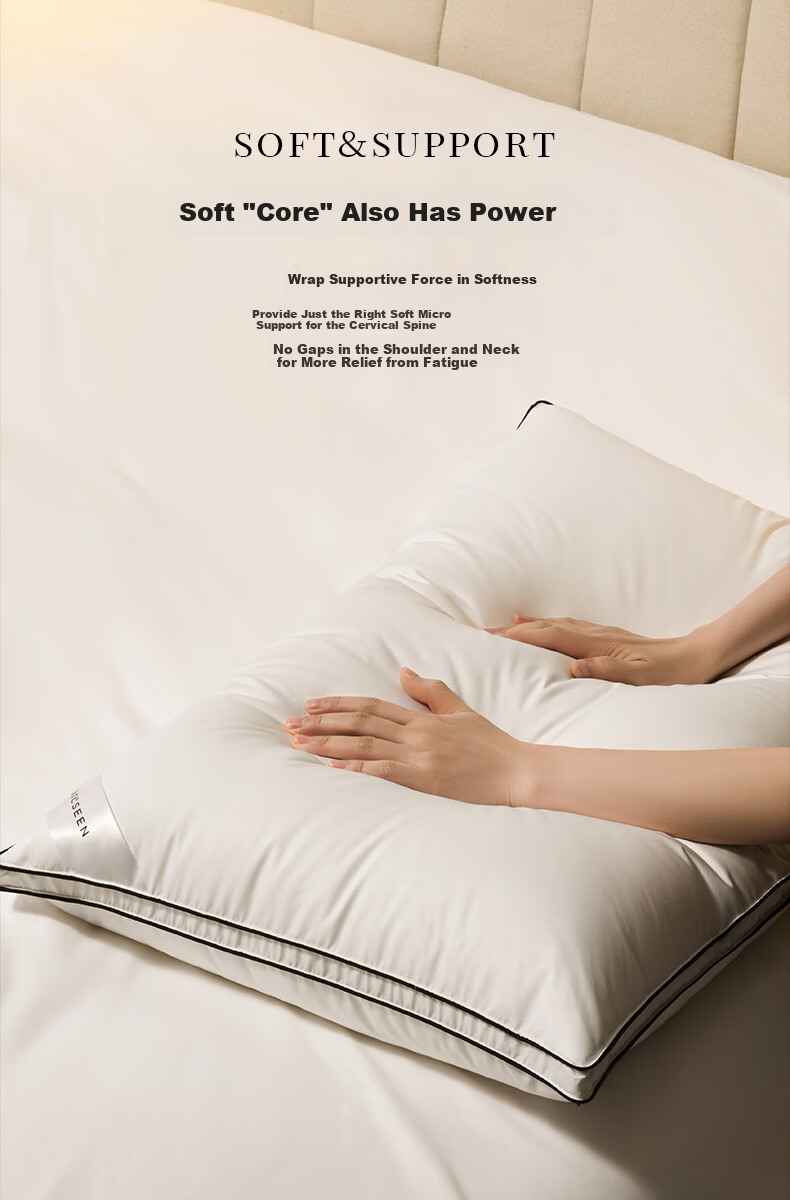Canasin down Pillow, Five-Star Hotel Pillow Core, 95% Canadian White Goose Down Pillow Core, Single Pack, 74*48cm Low Pillow 5