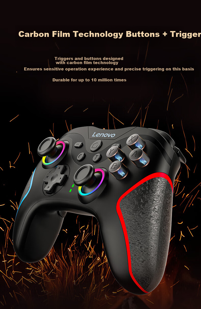 Lenovo S01 Wireless Game Controller Switch2pro Controller Steam Controller Bluetooth Motion-Sensing Computer Rescuer PC Mobile Zelda Mario Racing Star Fox Zero Black 7