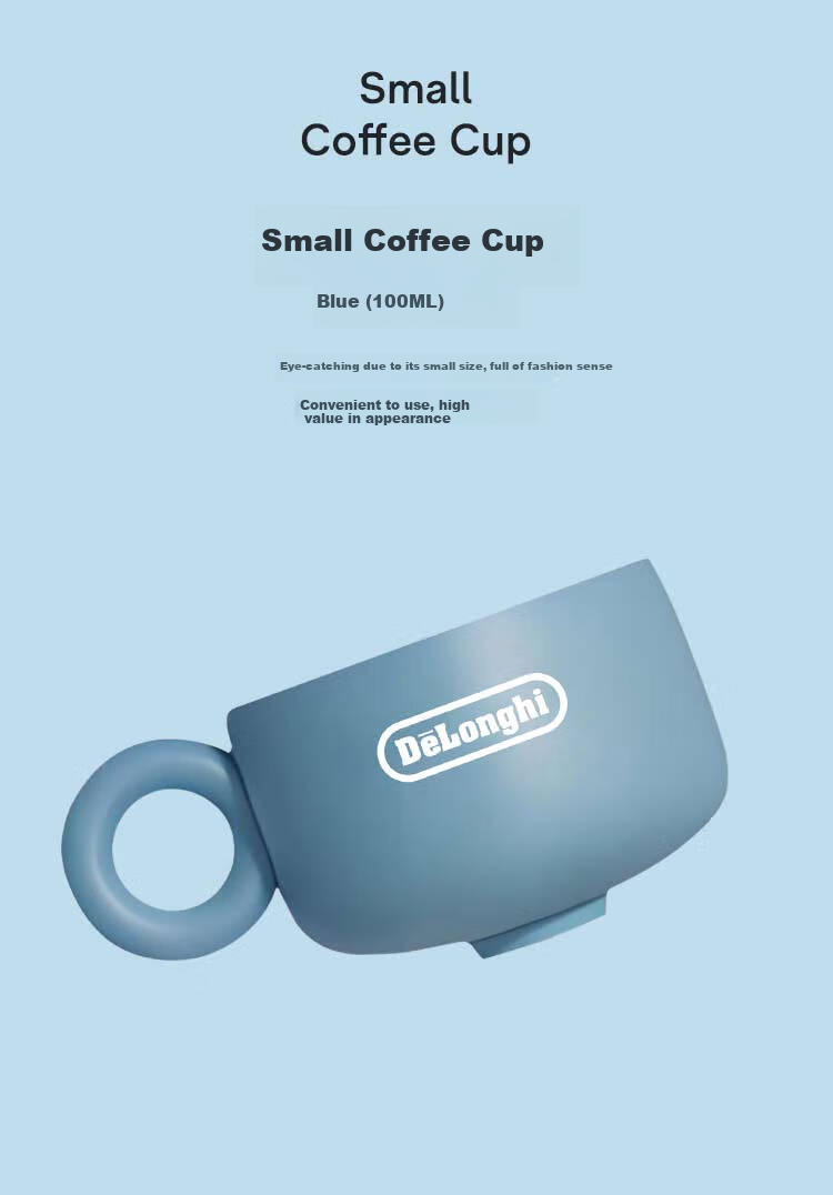 Delonghi Coffee Machine, Ceramic Mug, Stylish Colorful Italian-Style Coffee Cup Gift Box for Men And Women, Three-Piece Set (100ML + 260ML + 340ML), Accessory Gift 4
