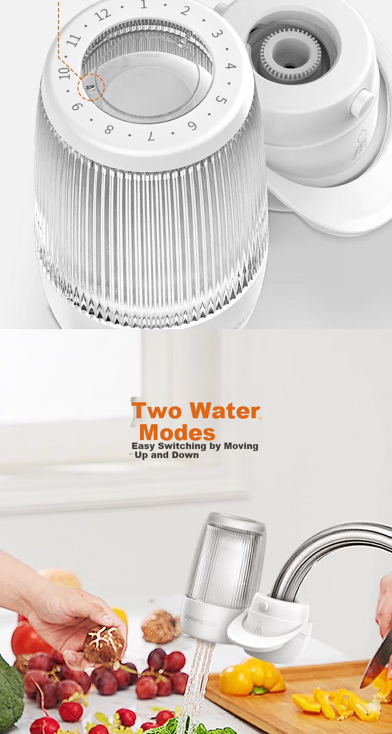 Joyoung Faucet Water Purifier, Removes Residual Chlorine, Dual Outlet, One Machine with Four Cartridges, Transparent Window, Thickened Filter Cartridge T26 7