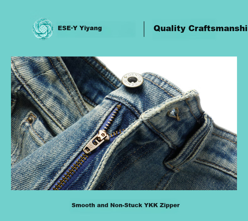 ESE-Y Straight-Leg Jeans for Women, New Spring 2025 Wide-Leg Trousers, Vintage Blue, Size 25 16
