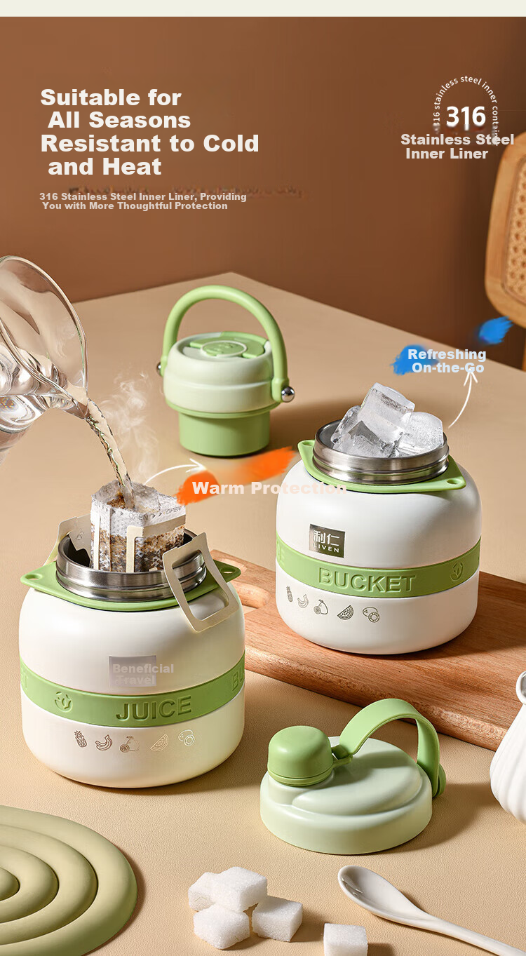 Liven Portable Juicer Cup with Ice Crusher, 750ml Stainless Steel Travel Cup, Small Blender Bottle for Outdoor Use, Food Processor LLJ-A756 4