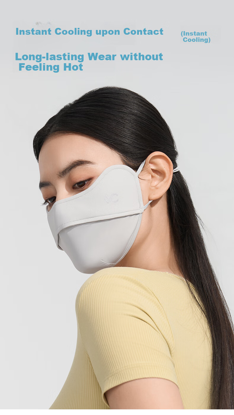 VVC Sun Protection Face Mask for Women, UV-Resistant, Eye Corner Protection, Sun-Shading, Ice Silk Cool Feeling, Breathable Face Mask, Ice Mist Pink 4