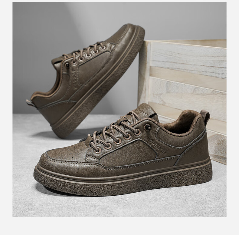 Huili Official Men's Shoes, Autumn And Winter New Casual Sports Leather Shoes, Slip-On Sneakers for Men, 2704 Black, Size 42 21