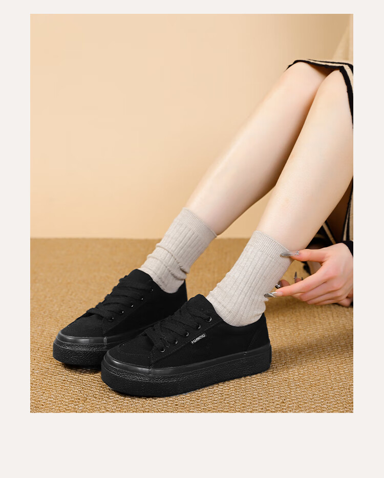 Global Canvas Shoes Women 2026 New Versatile Student Casual Sports Niche Thick Sole Sneakers 20