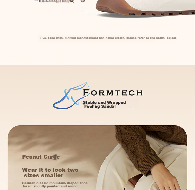 KISS CAT Ququeide Training Shoes, Forrest Gump Shoes, Thick-Soled Training Shoes, White Sneakers for Women KA64150-54, Oatmeal Color, Size 37 13