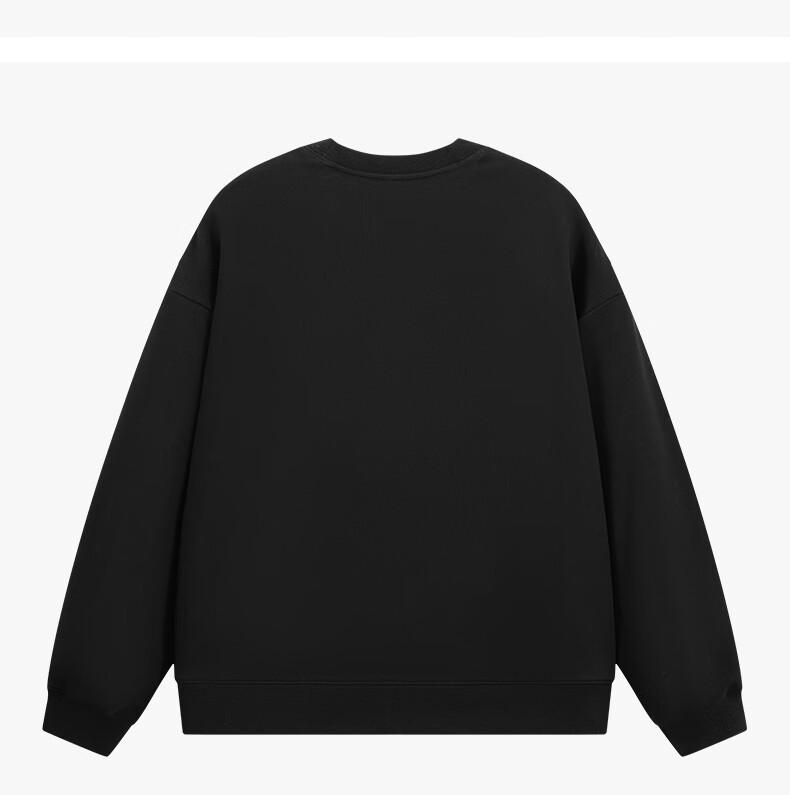Charles Peach Heart American Style Pure Cotton Embroidered Sweatshirt Men Crew Neck Spring Autumn New Pullover Long Sleeve Top Black S 8