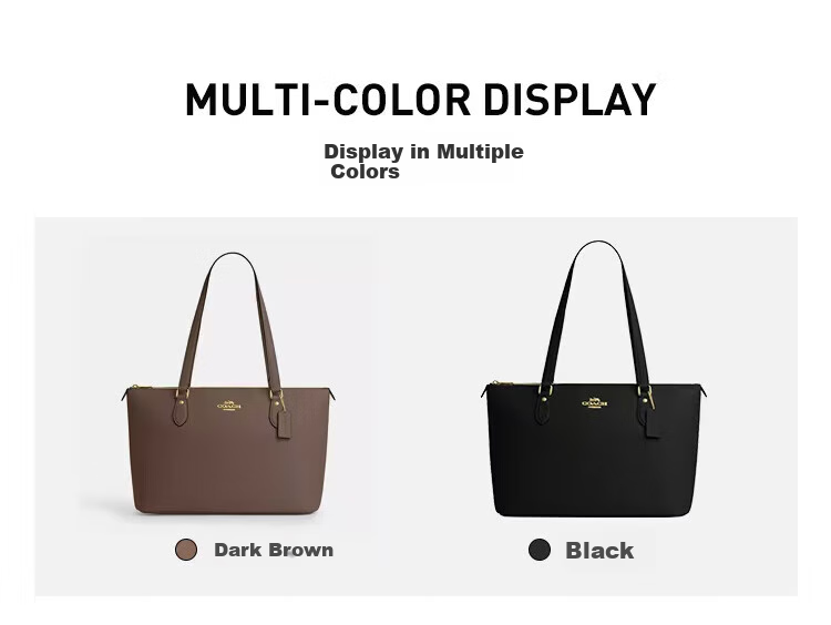 COACH [Brand Direct Supply], Women's GALLERY Large Handbag Tote Bag, Black CV402, New Year's Gift 1