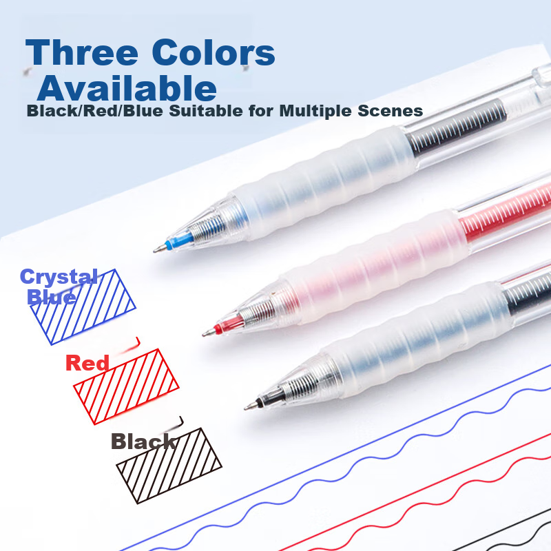 Aihoxiang Grip 0.7mm Retractable Gel Pen ST Tip Quick-Dry Water-Based Ink Business Office Black 12-Pack GP2703