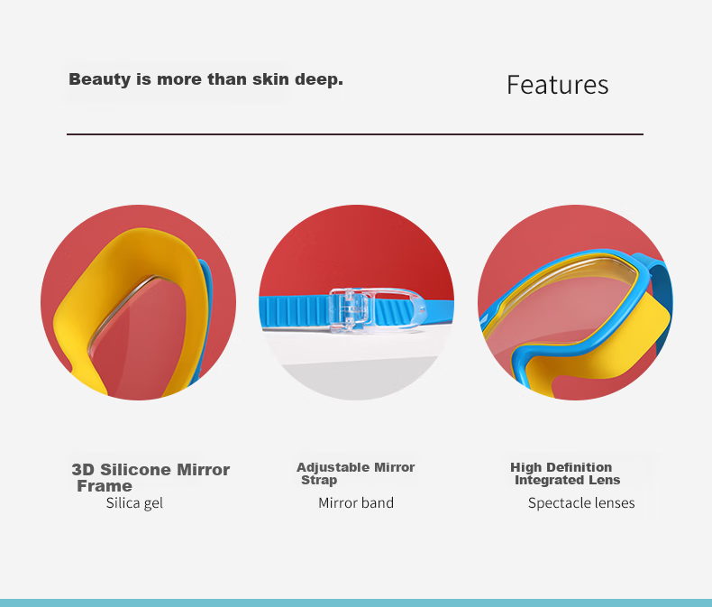 Li-Ning Children's Swimming Goggles for Boys And Girls, Waterproof Anti-Fog Swim Glasses High Definition Diving Protective Goggles LSJR701-1 Blue Yellow 2