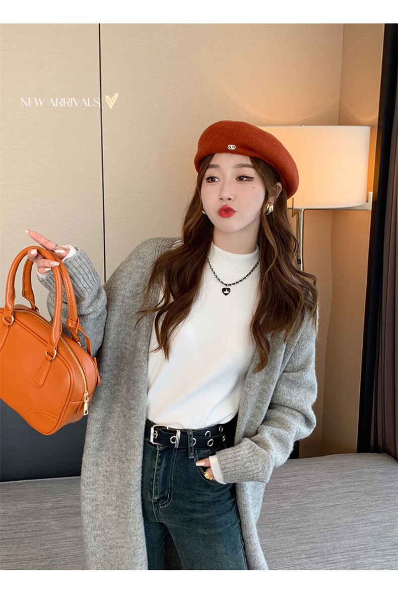 YUZHAOLIN Women's Half Turtleneck Base Shirt Autumn Winter 2025 New Knitted Lazy Style Soft Sweater Black 18