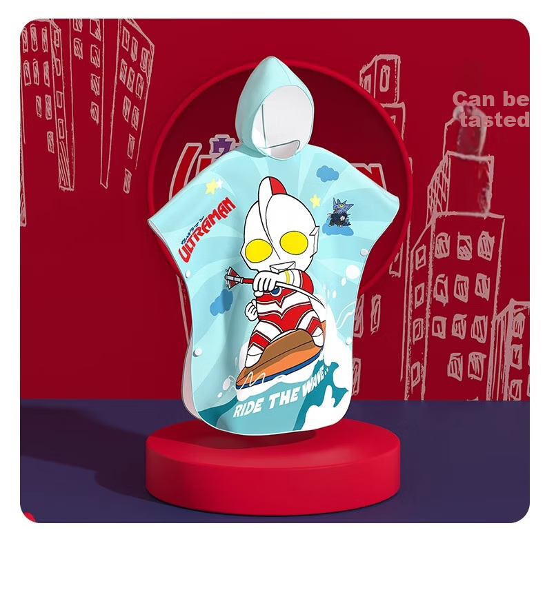 F.DYRAA & Classic Ultraman Children's Bath Towel, Absorbent Cute Cape Hat, Portable Swimming Gear, 92310 As Blue 14