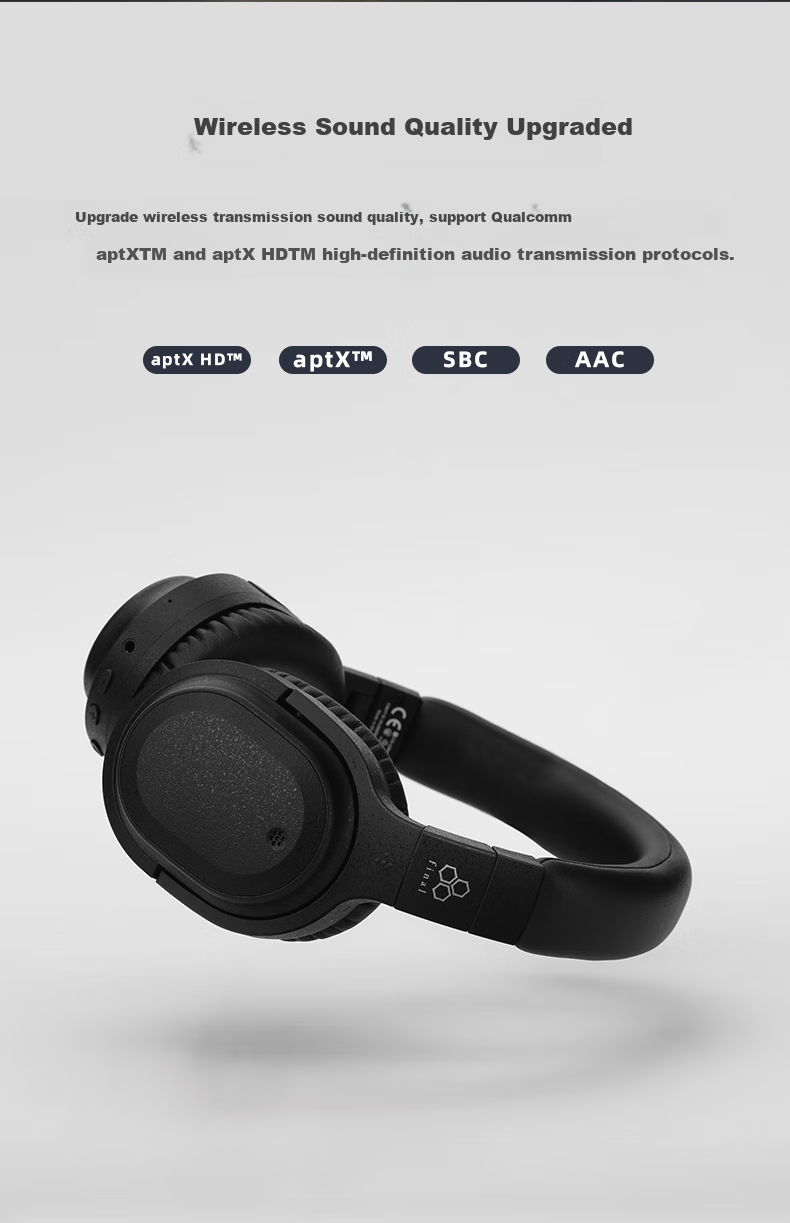 FINAL UX3000 SV Active Noise-Cancelling Headphones with Bluetooth, Stable Connectio 5