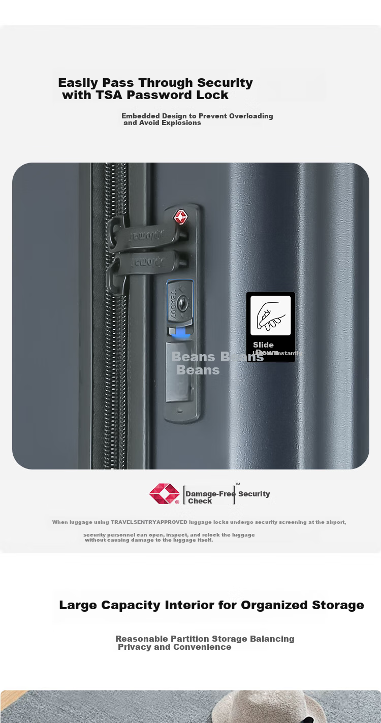 Diplomat Luggage Suitcase, Trolley Case for Men And Women, Travel Case, Password Lock, Carry-On Suitcase, TC-2401TN 7