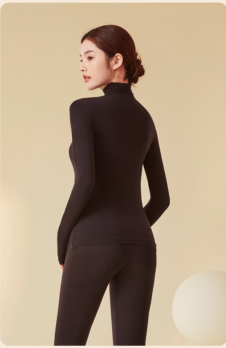 Urban Beauty Women's Thermal Underwear Set Autumn Winter Ultra-Thin Constant Temperature Hyaluronic Acid Turtleneck Skin Care Base Layer 6