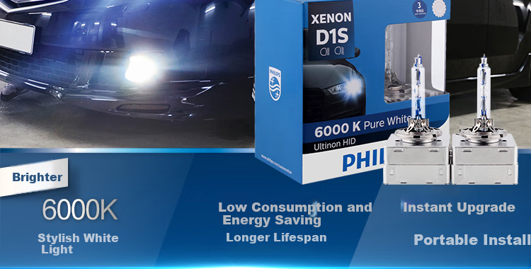 PHILIPS Automotive Xenon Headlights, D3S 35W White Light 6000K, Precise Beam Pattern Not Glaring, 2-Pack 2