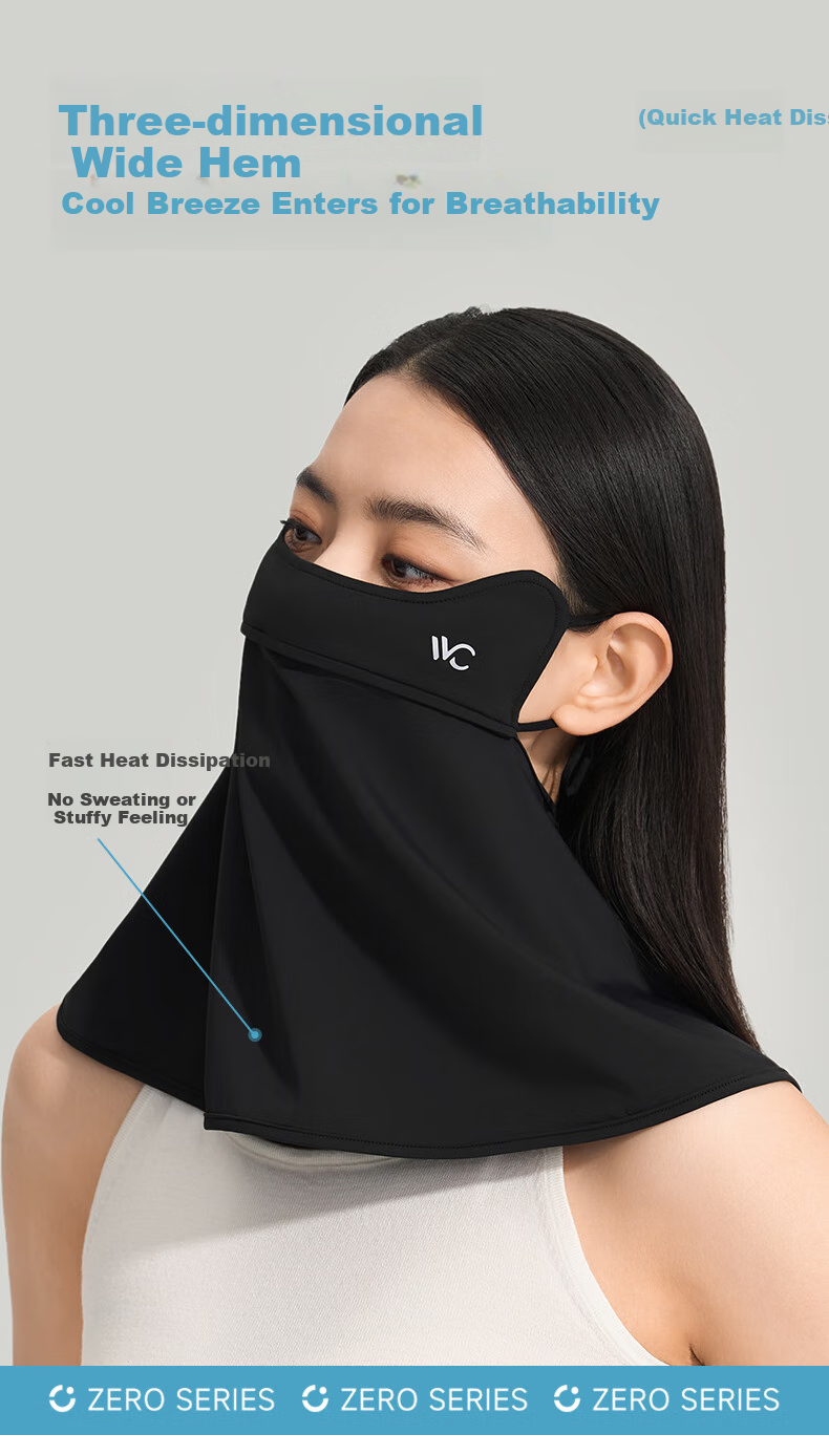 VVC Sun Protection Face Mask, Ice Skin Neck Guard for Women, Summer UV-Resistant Sunshade, Outdoor Travel Breathable Mask, Ice Mist Pink 10