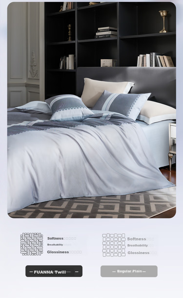 FUANNA Bedding Set, 100% Pure Cotton, Double-Size Unisex Set with Bed Sheet And Duvet Cover, 230×229cm, Laid 7