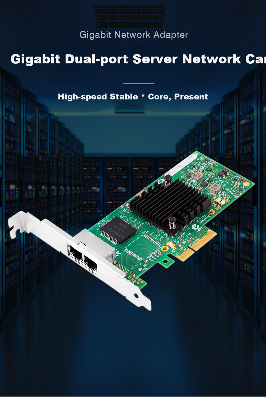 FLYBISH KY-340 PCIe X4 Dual-Port Gigabit Server Network Card I340-T2, Machine Vision Industrial Camera, Intel 82580 Chip 1