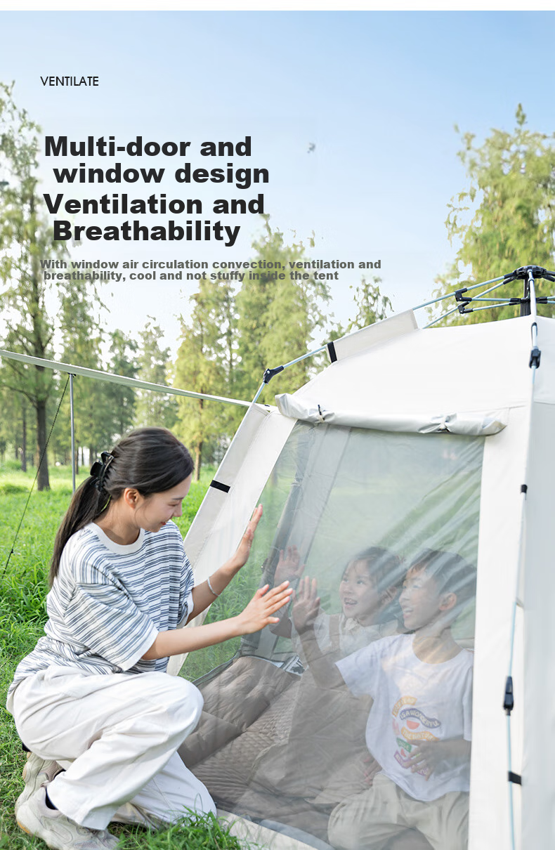 CAMEL X Outdoor Hexagonal Automatic Canopy Tent, Portable Park Camping Overnight Tent 9