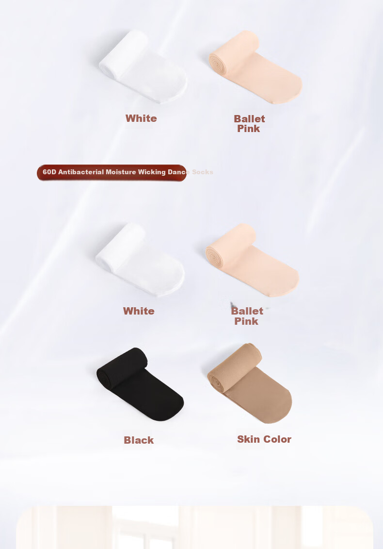 Aiwuge Children's Dance Tights, Thin Spring And Autumn Style, Pantyhose for Girls' Exams And Dancing, Base Layer Socks, 180D - White, 2 Pairs, Size M 5