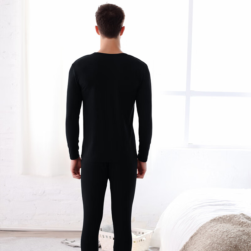 Fenteng Men's Autumn Winter New Thermal Underwear Pure Cotton Long Johns Large Size Thin Base Layer Cotton Sweater Set